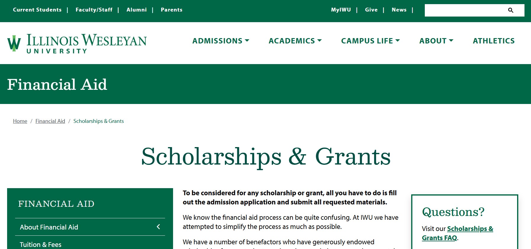 Apply for the Illinois Wesleyan University Scholarship 2025 