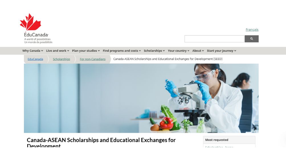 Canada-ASEAN Scholarships 2025