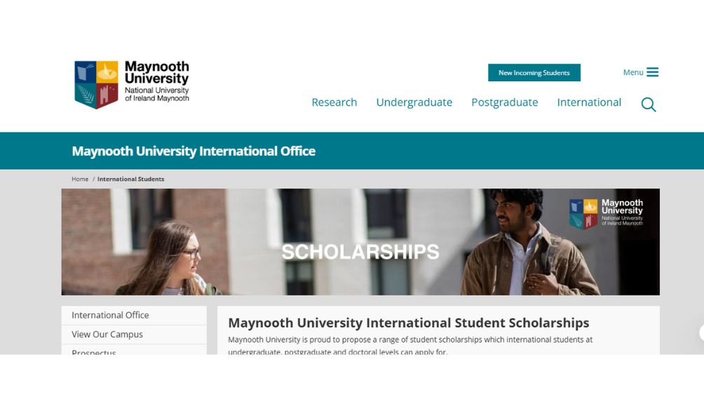 Maynooth University Scholarships 2025 