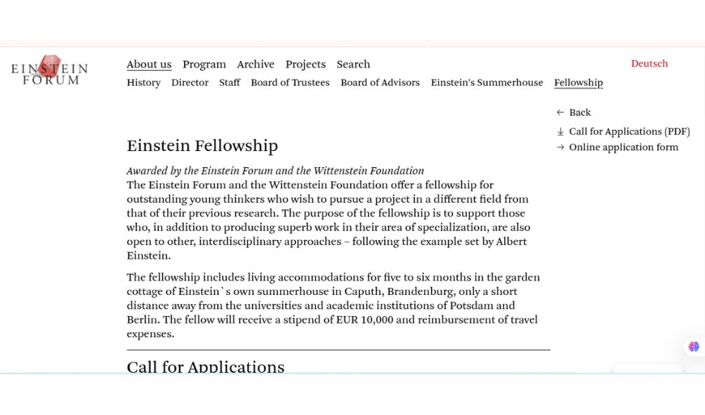 Einstein Fellowship in Germany 2026