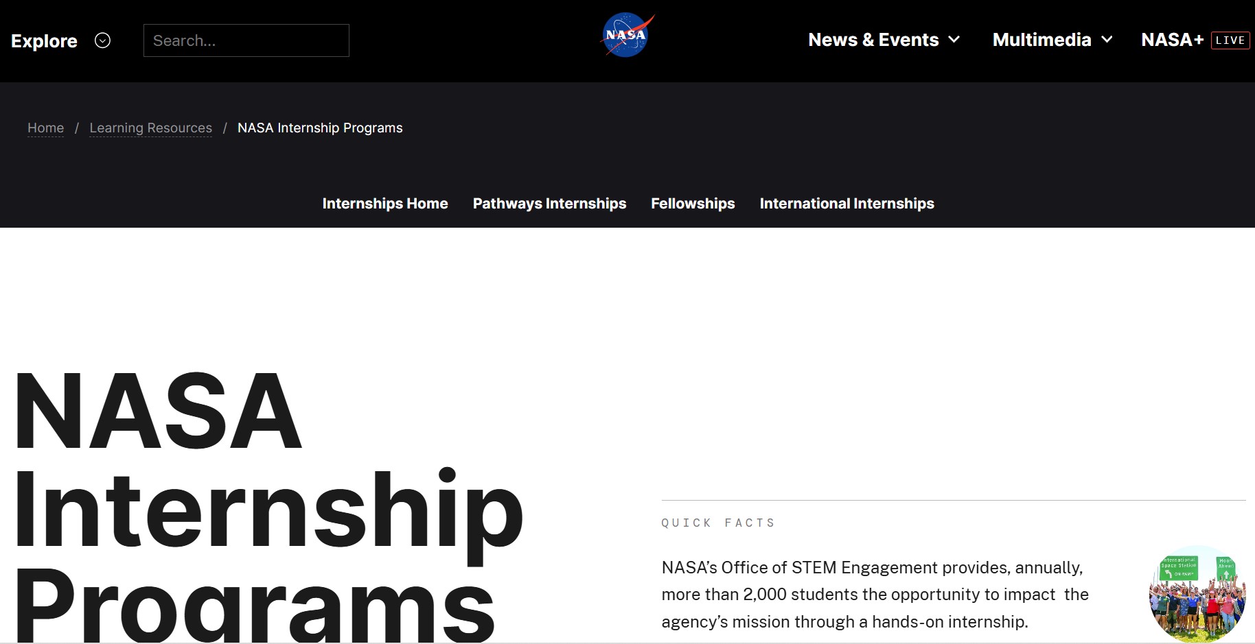 NASA Internship Programs 2025