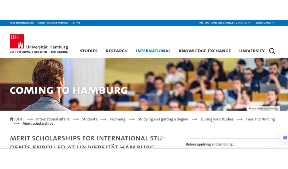 University of Hamburg Merit Scholarships