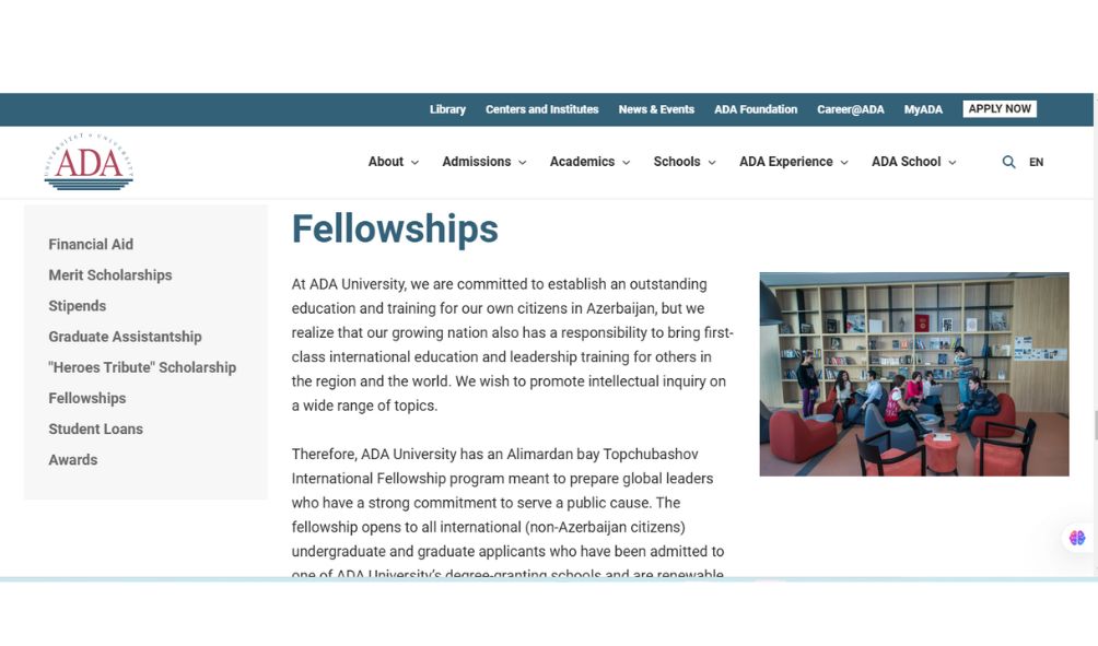 ADA University International Fellowship 2025